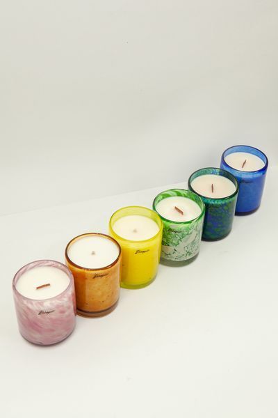 Свічка в гутному склі, рожева SG-005-R фото